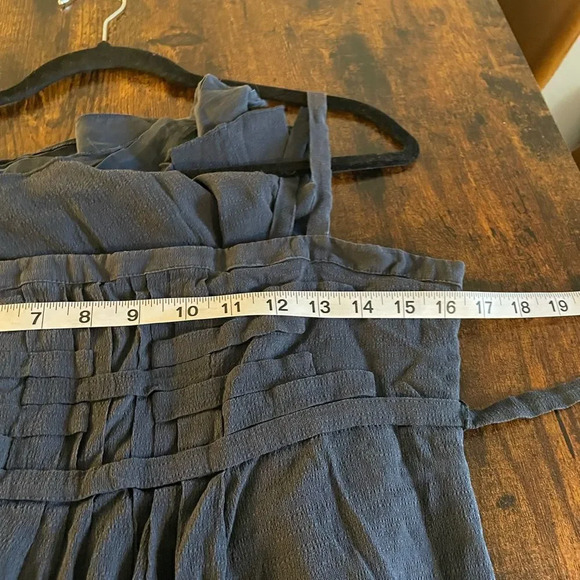 Leon Max navy blue strappy detail maxi silk dress size - Picture 8 of 11